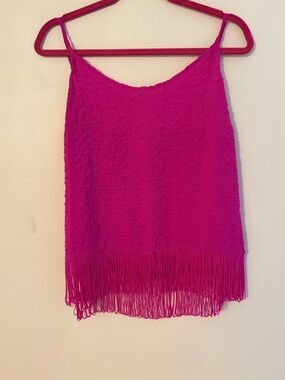 LILLY PULITZER Bright Fuchsia Fringe Cami Tank